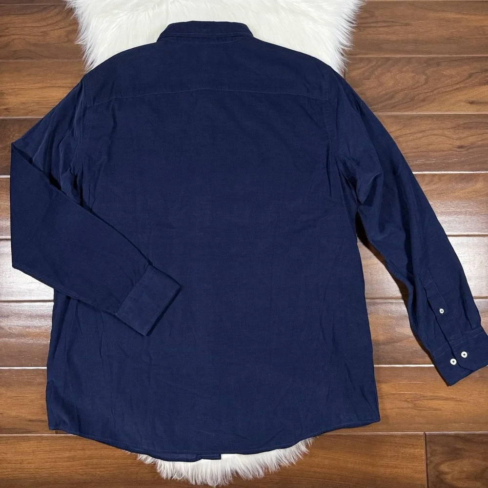 Southern Tide Size XL Blue Lightweight Bedford Cord Long Sleeve‎ Sport Shirt